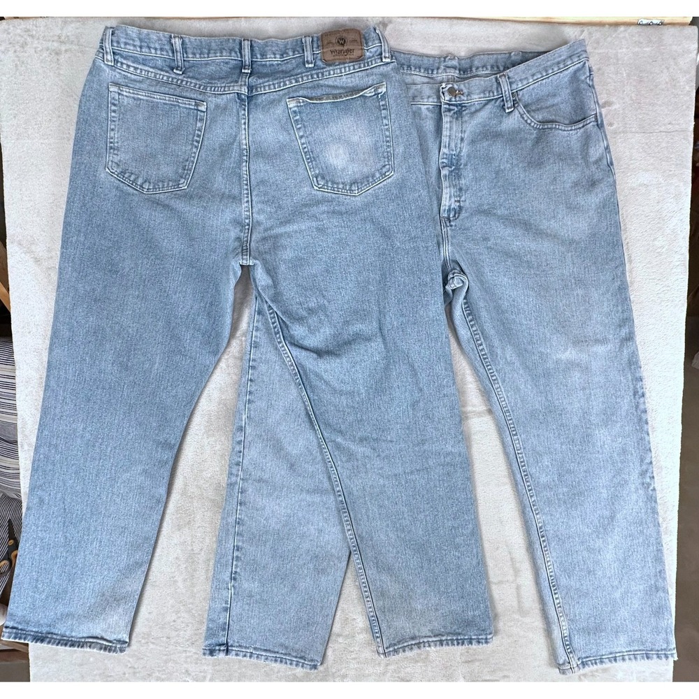 Lot of 2 Wrangler Relaxed Fit Blue Denim Jeans Men's 40x32 Workwear - Picture 2 of 16
